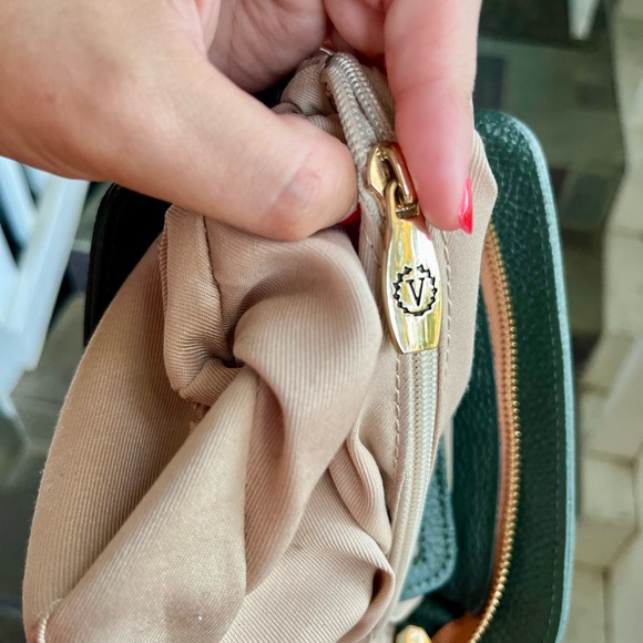 Valentina Italian Pebbled Leather Crossbody/Shoulder Bag in Pine, EUC - Picture 12 of 14